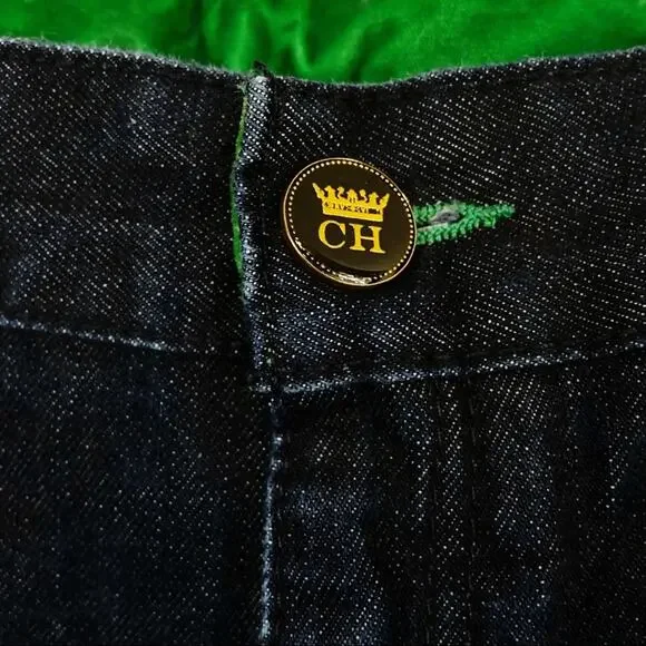 Crown Holder JeansVelvet Trimmed Sz 44